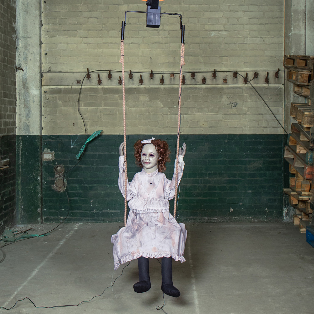 Samuel Alexander LED Motion Activated Swinging Decrepit Doll Halloween Decoration 5.5ft Image 2