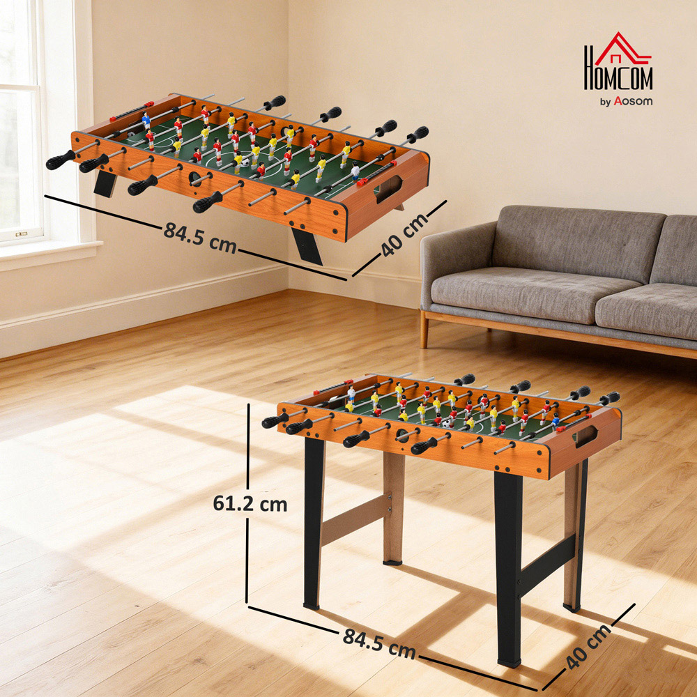 HOMCOM Arcades Game Room Wooden Soccer Football Table with 2 Foosballs Image 9