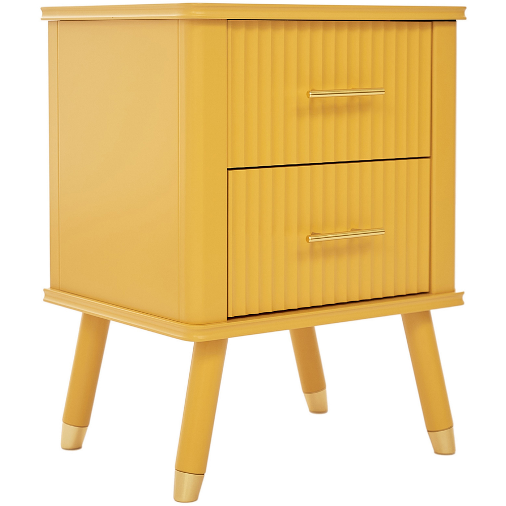 Cozzano 2 Drawer Mustard Bedside Table Image 2