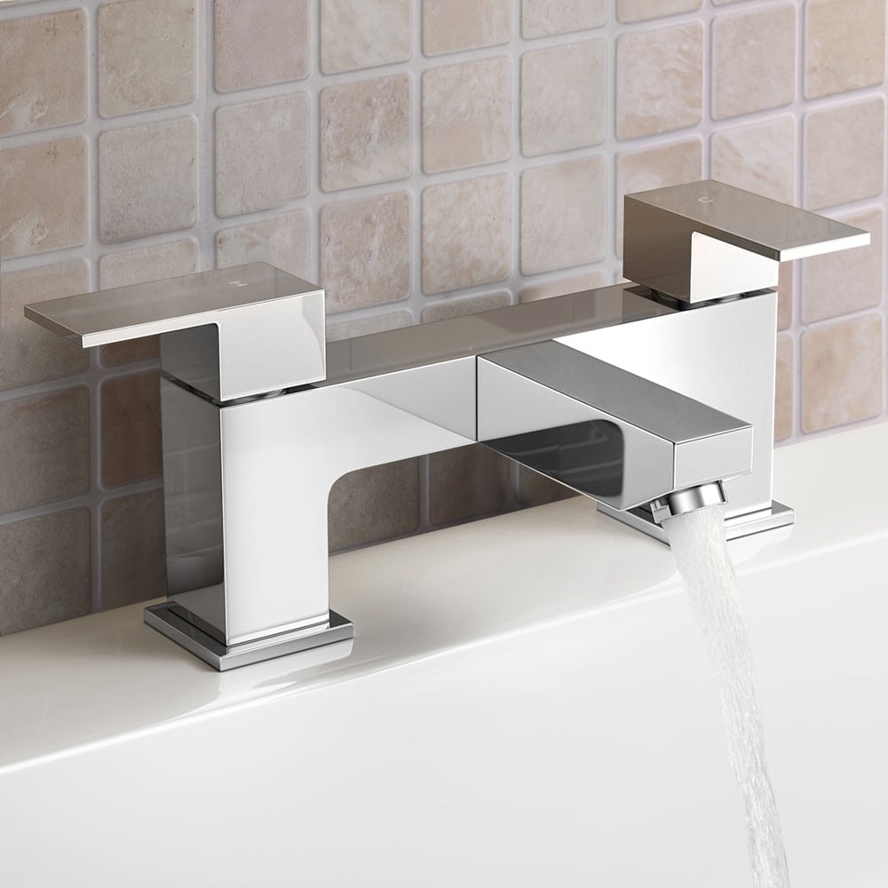 Nes Home Leon Chrome Square Bath Filler Tap Image 2