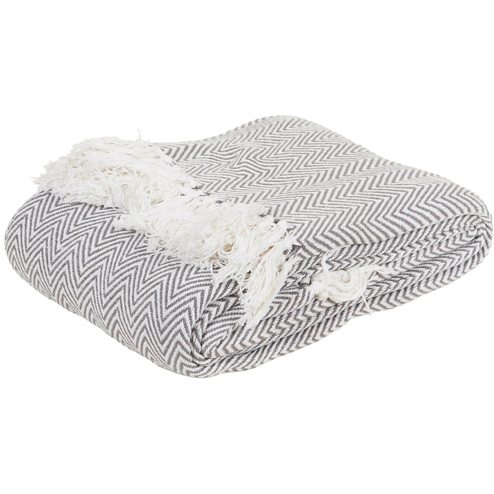 Winkworth Herringbone Throw - Grey Image 4