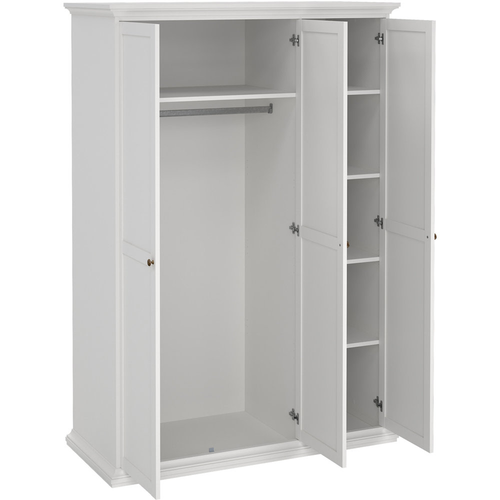 Florence Paris 3 Door White Wardrobe Image 5