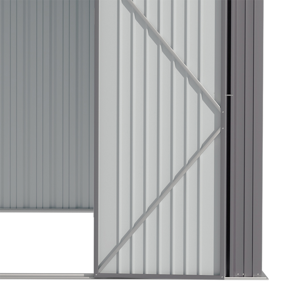 Living and Home 10.4 x 12ft Grey Lockable Metal Storage Shed Image 5
