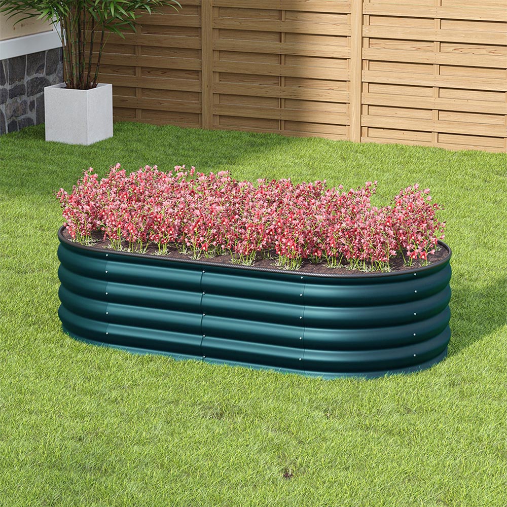 Living and Home Large Green Galvanised Steel Raised Garden Bed 42 x 80 x 160cm Image 8