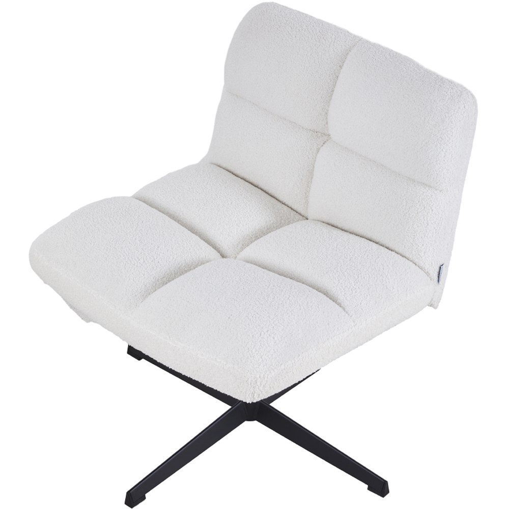 Living and Home Teddy Fleece Upholstered Adjustable Swivel Chair Image 2