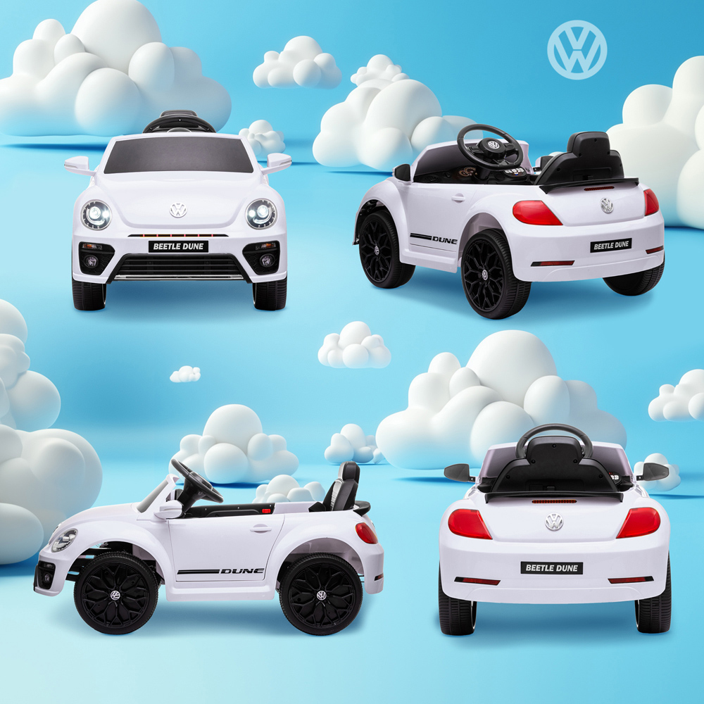 Tommy Toys White Volkswagen Beetle Licensed Ride on Remote Control Car 12V Image 3
