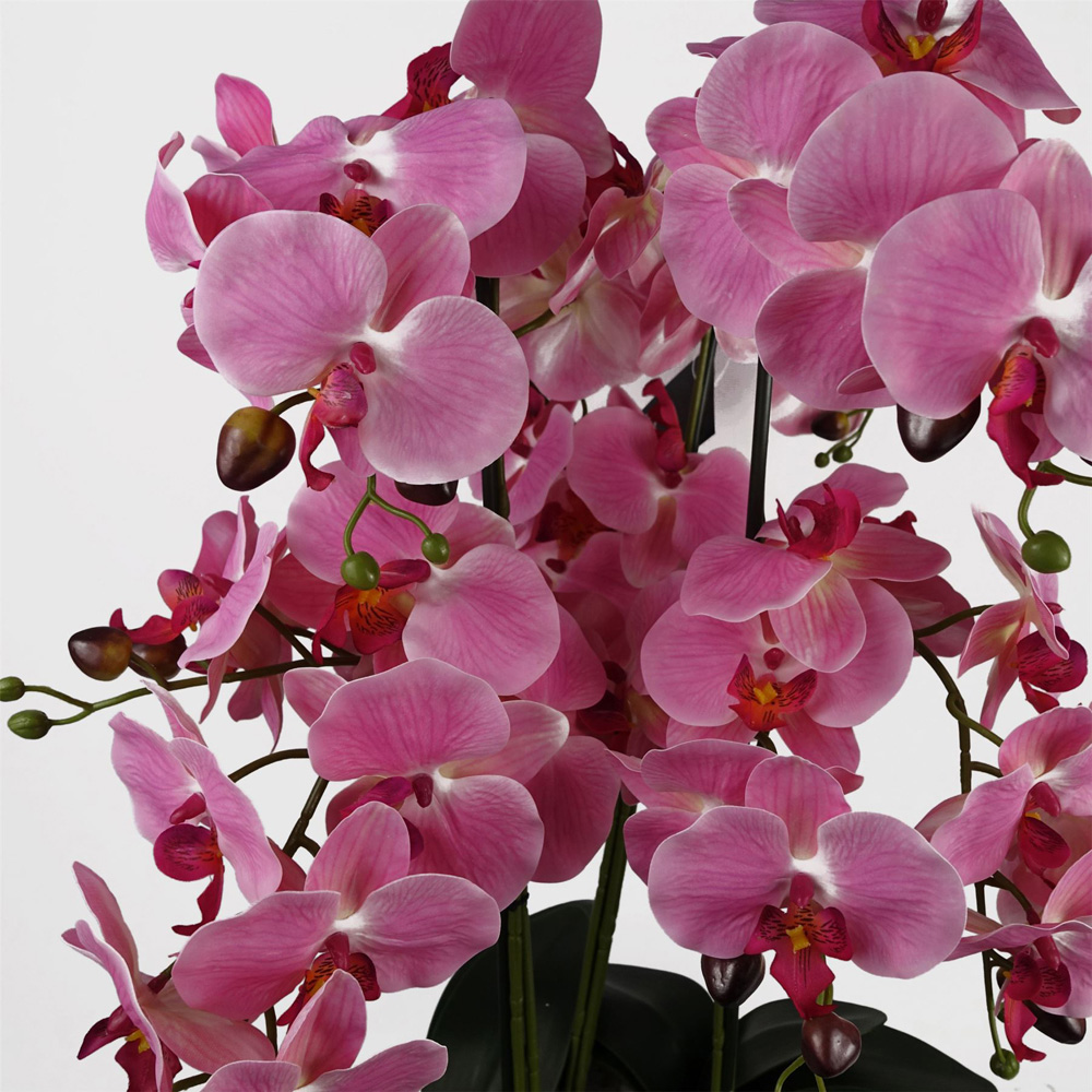 Botanik Pink Orchid Artificial Tree in Marble Effect Ceramic Planter 60cm Image 2