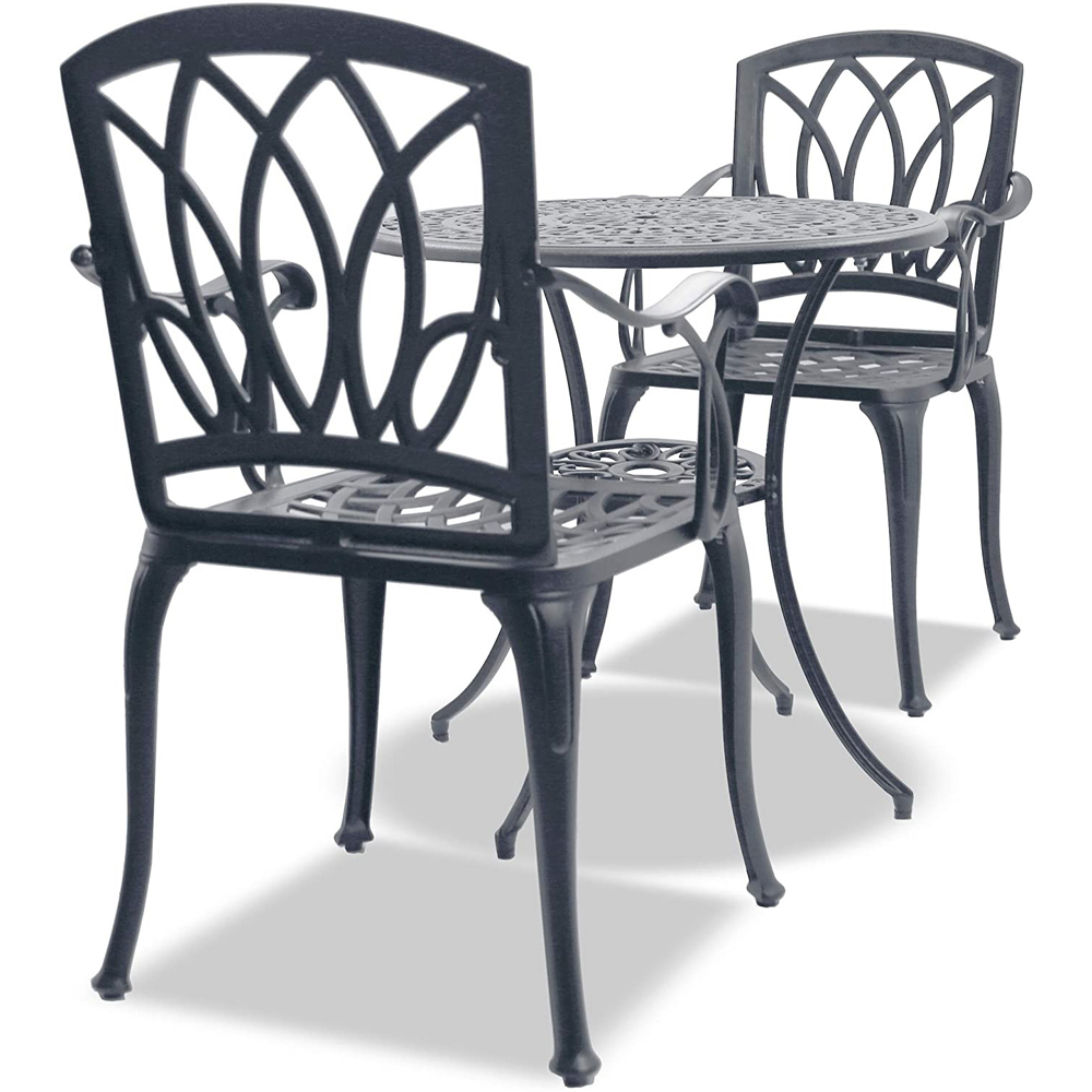 Centurion Supports Positano 2 Seater Grey Aluminium Bistro Set with Table Image 8