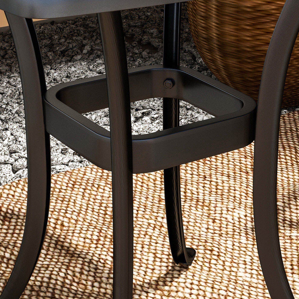 Outsunny Aluminium Garden Side Table with Umbrella Hole Black Image 3