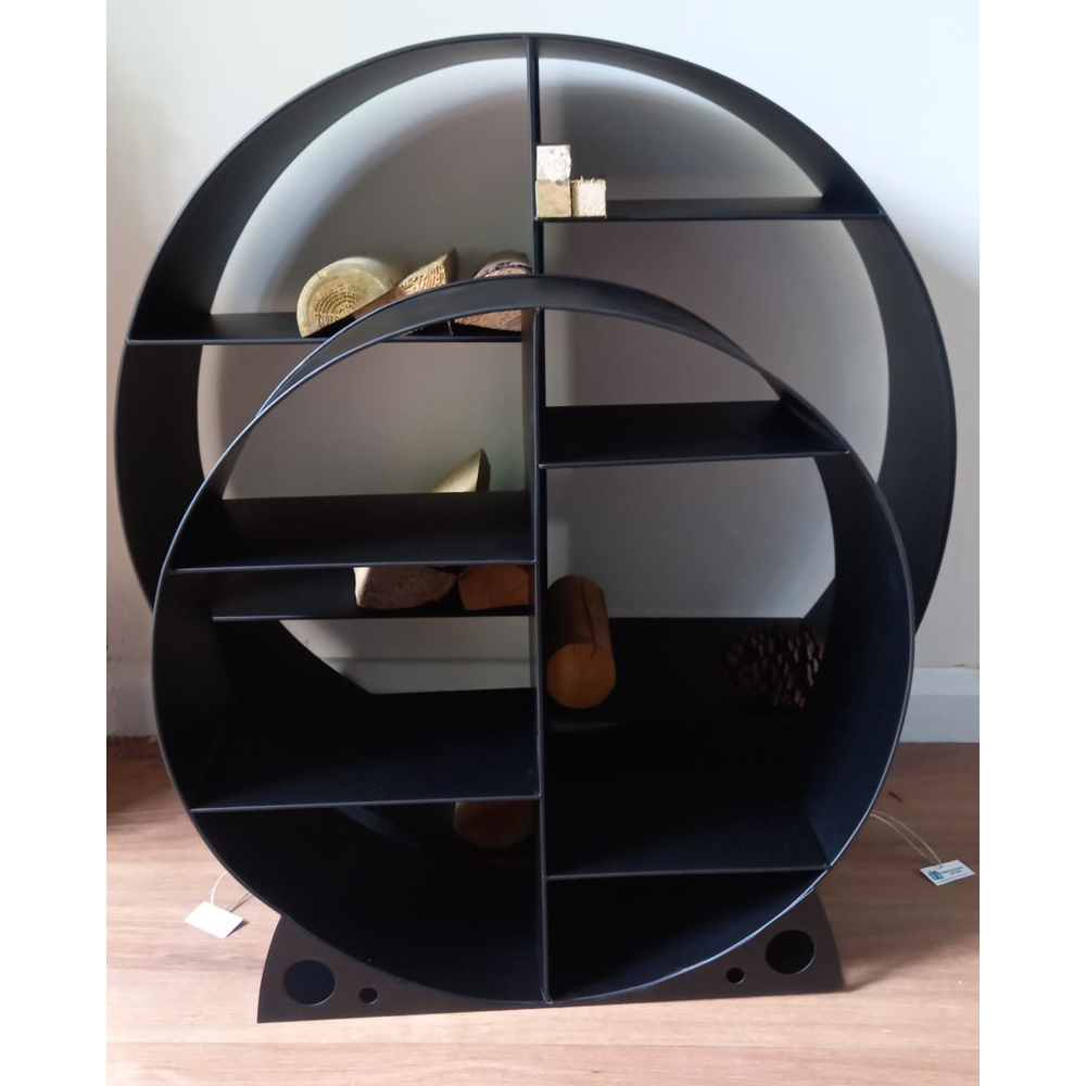 Inspirational Gifting Black Round Steel Log Holder 60cm Image 5