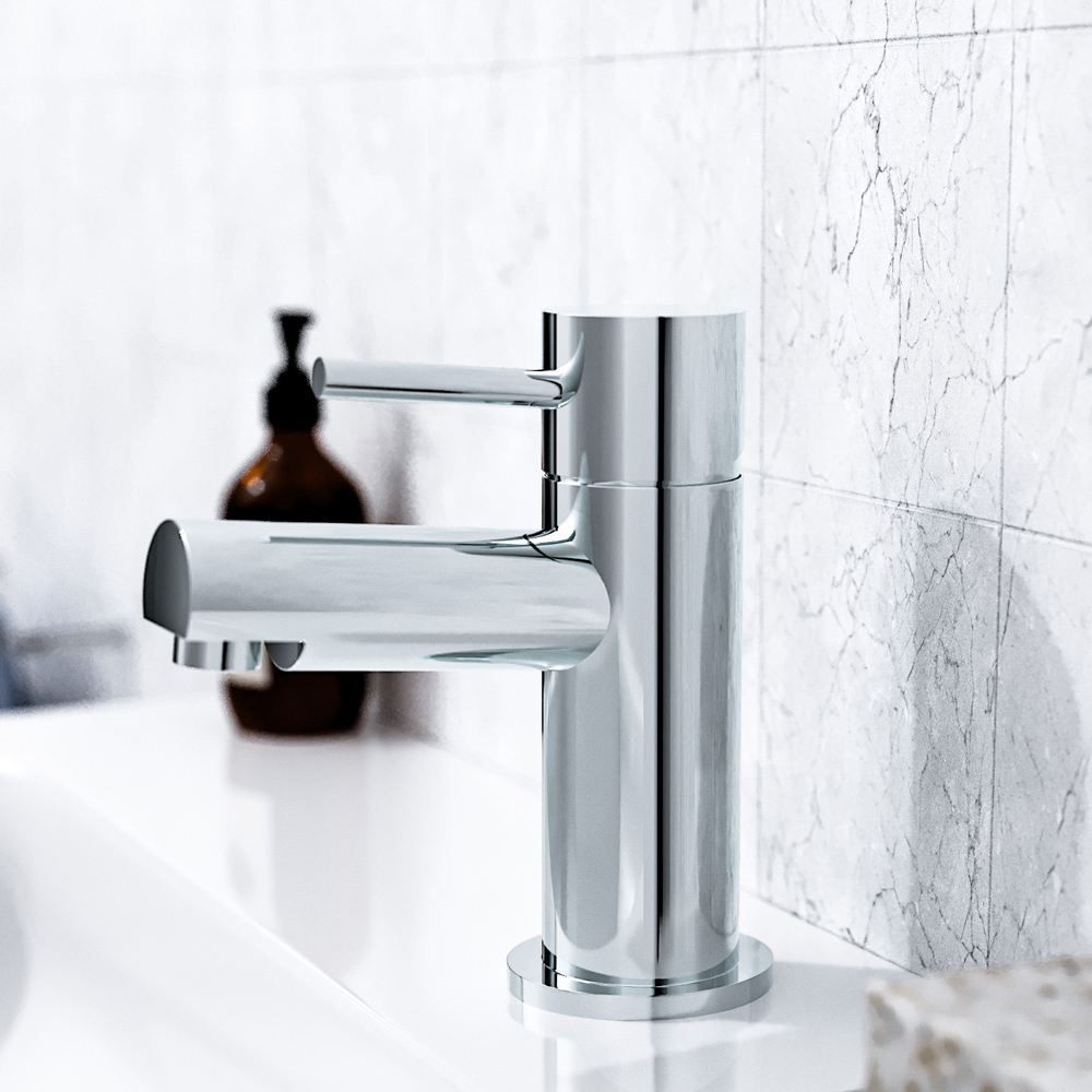 Nes Home Murphy Cloakroom Mono Basin Mixer Faucet Tap with Waste Chrome Image 2