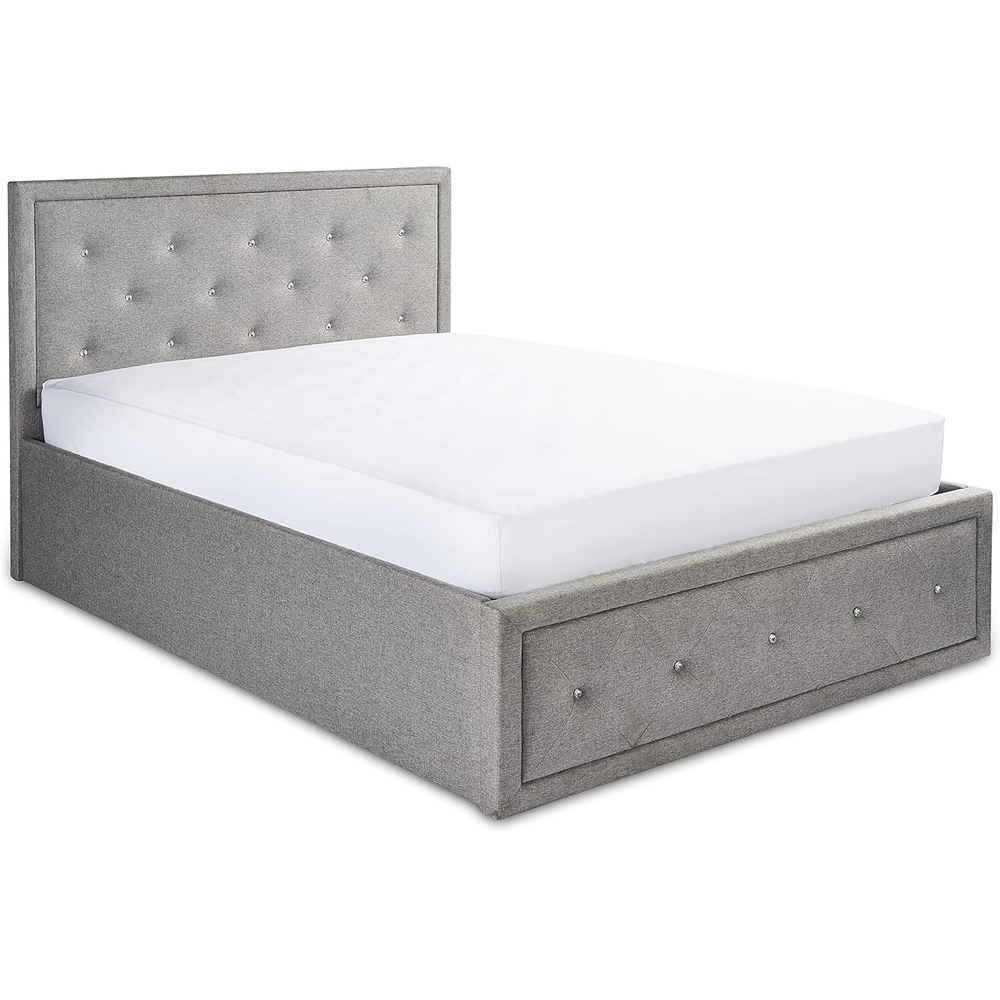 Home Treats Small Double Crystal Grey Ottoman Bed Image 2