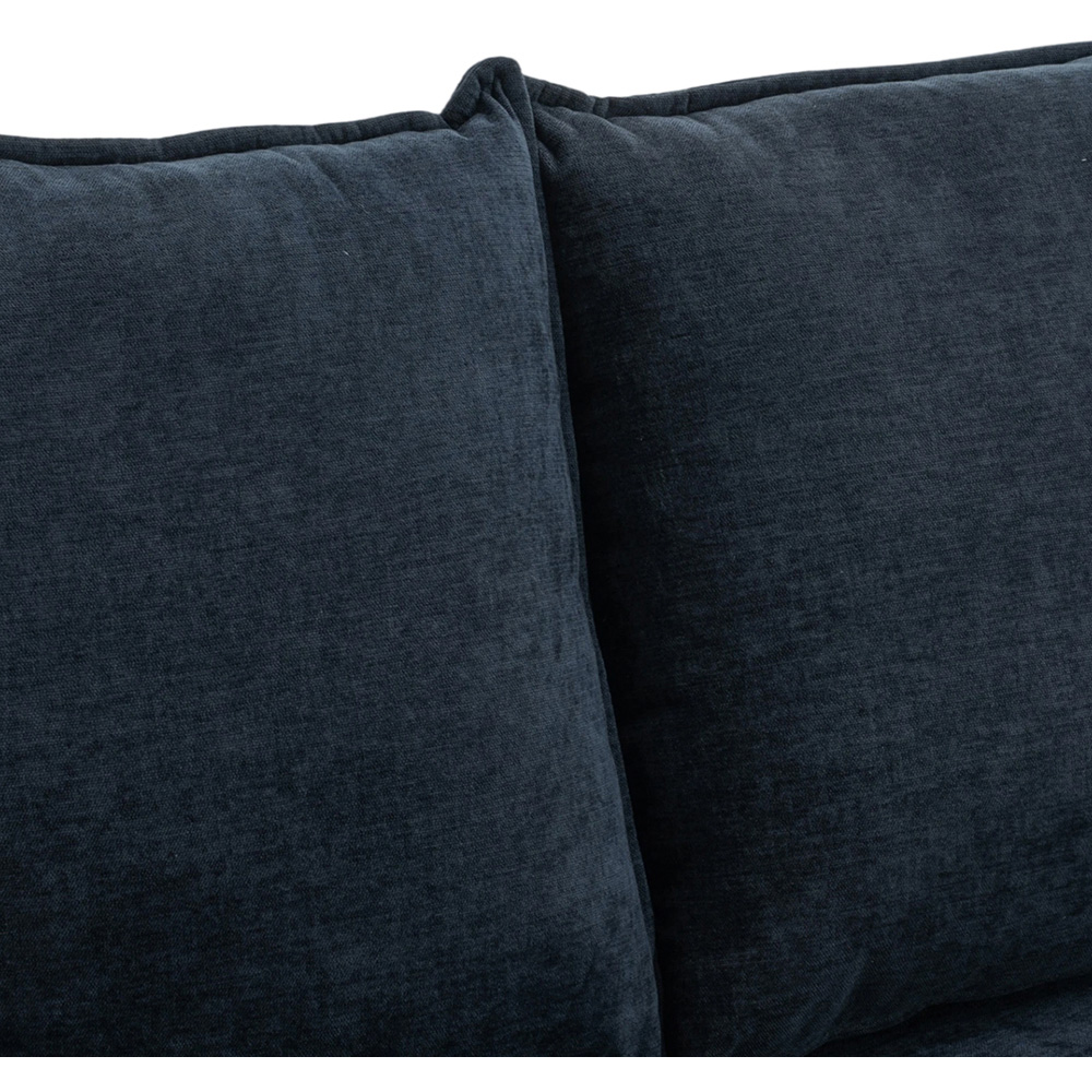 Living and Home 2 Seater Sofa Blue Chenille with Throw Pillows Image 3