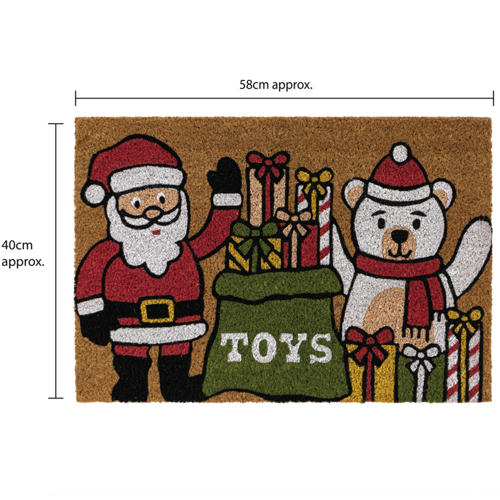 JVL Latex Backed Coir Santa Entrance Doormat 40 x 58cm Image 9