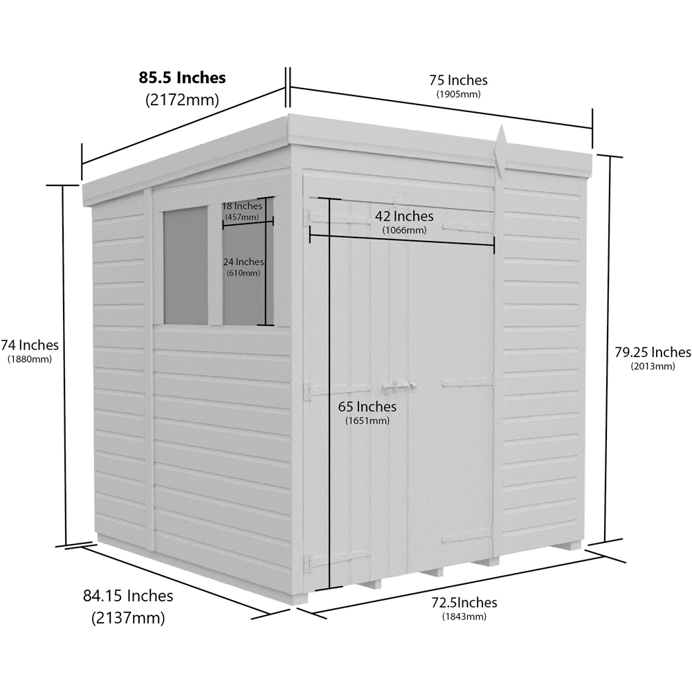 DIY Sheds 6 x 7ft Tongue and Groove Timber Pent Garden Shed Image 9