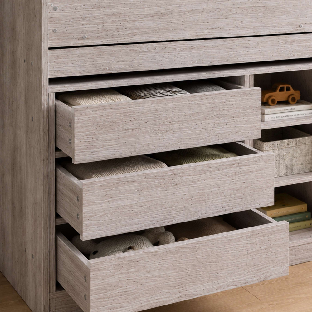 Julian Bowen Vespa Grey Oak Effect Mid Sleeper Bed with Desk Image 5