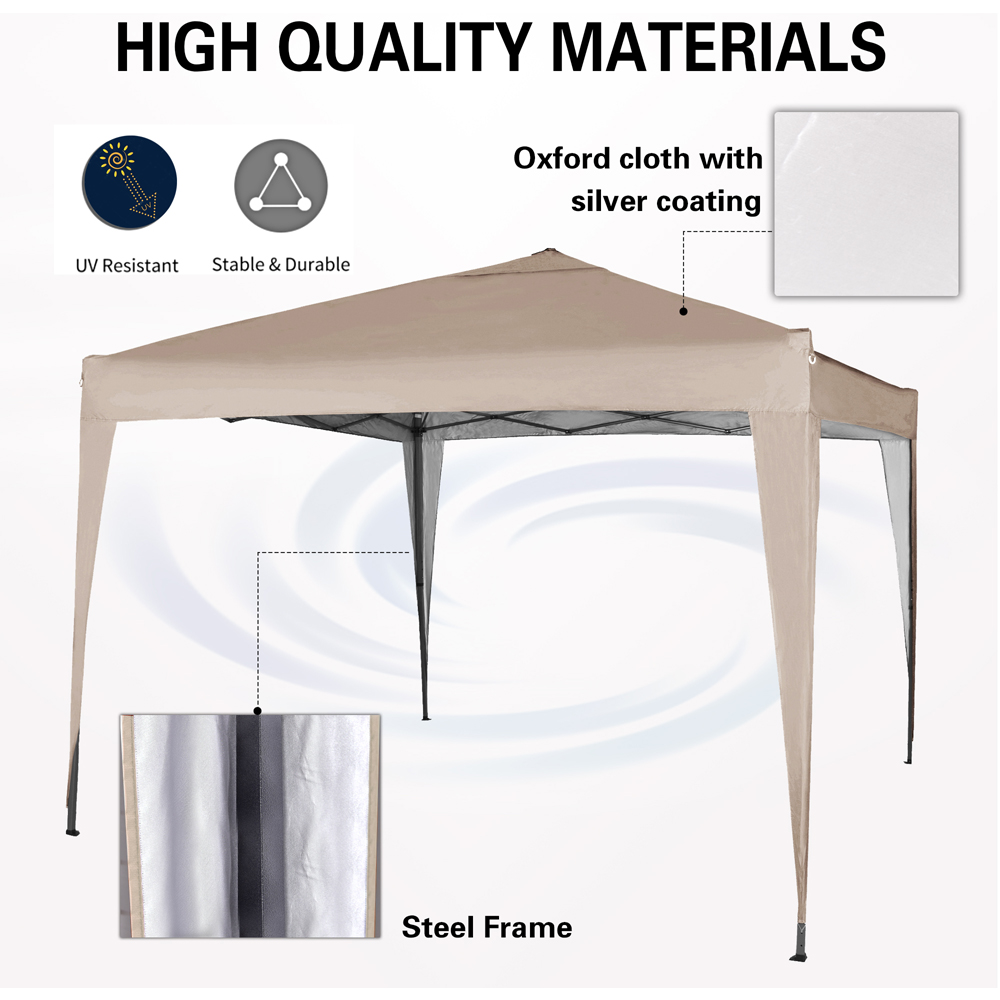 Beige Pop Up Outdoor Gazebo 3 x 3m Image 8