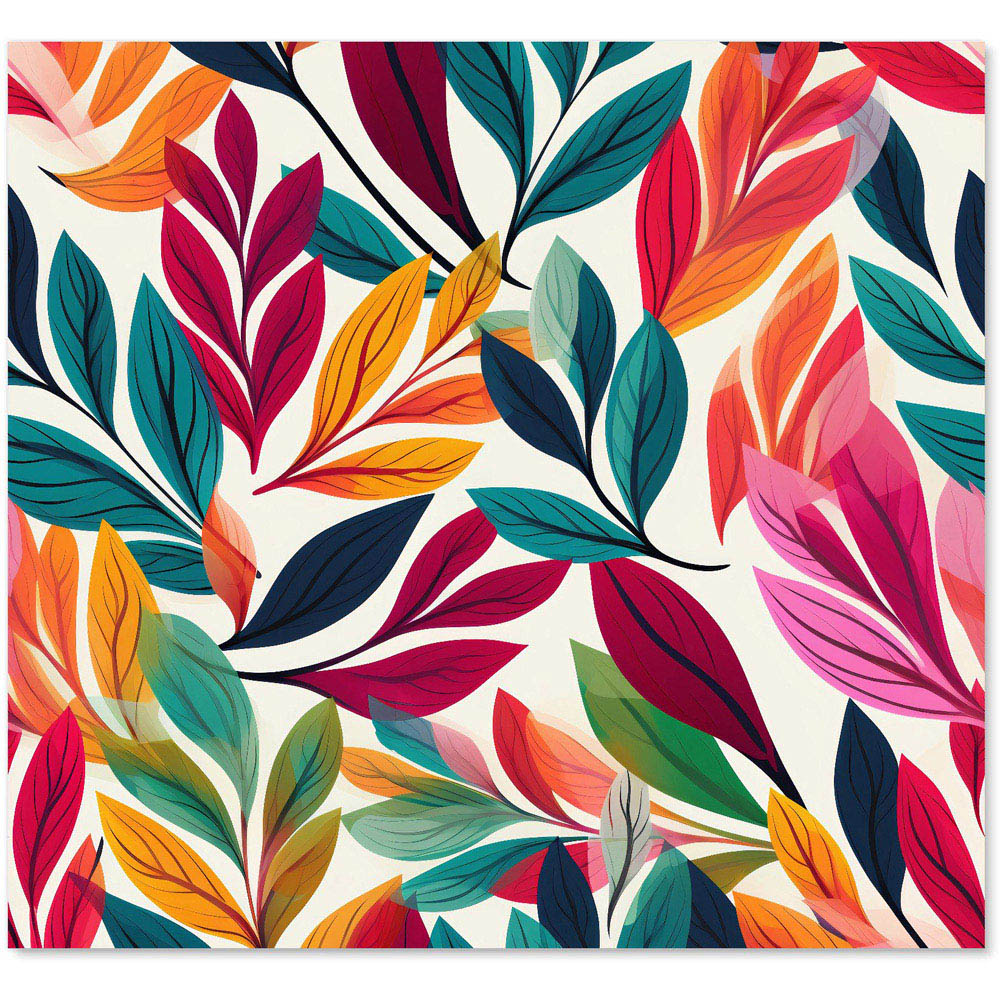 Warren Reed Designer Bright Leaves Pattern Glass Kitchen Splashback 65 x 70cm Image 2