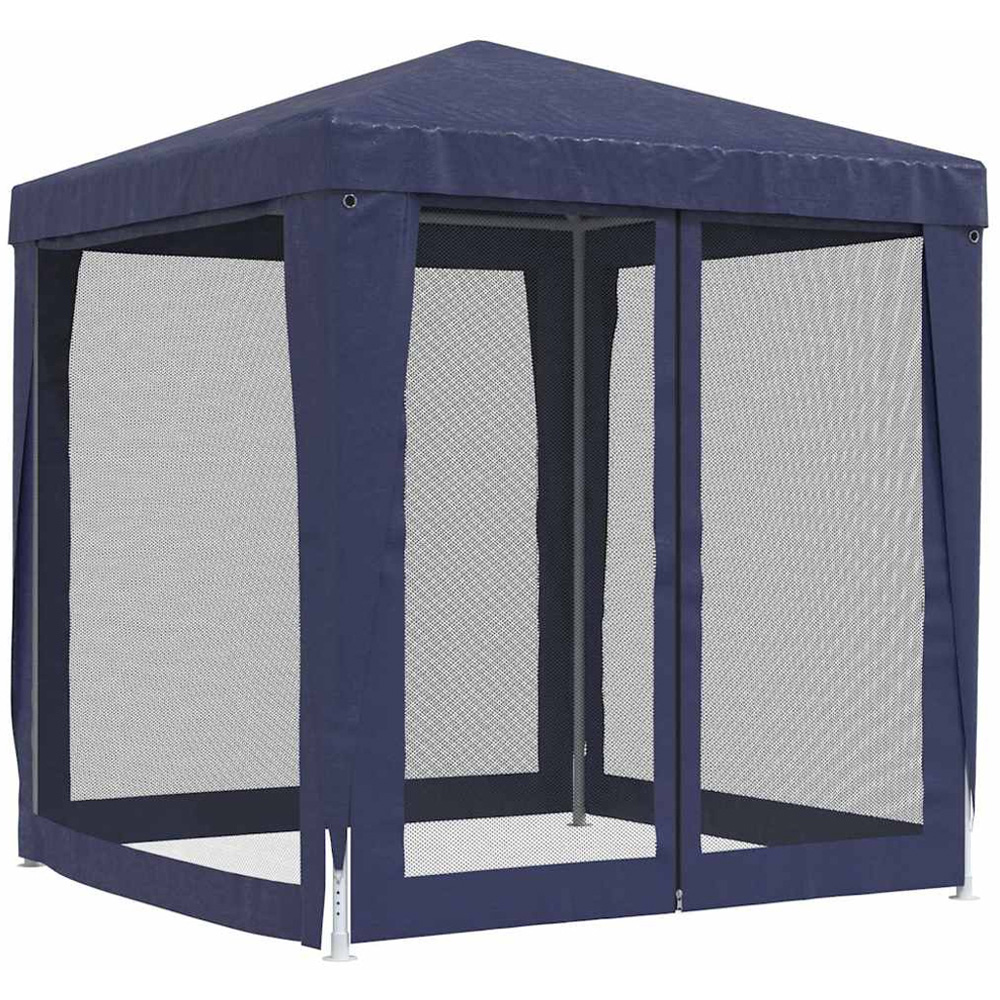 vidaXL 3 x 3m Blue Party Tent with 4 Mesh Sidewalls Image 5