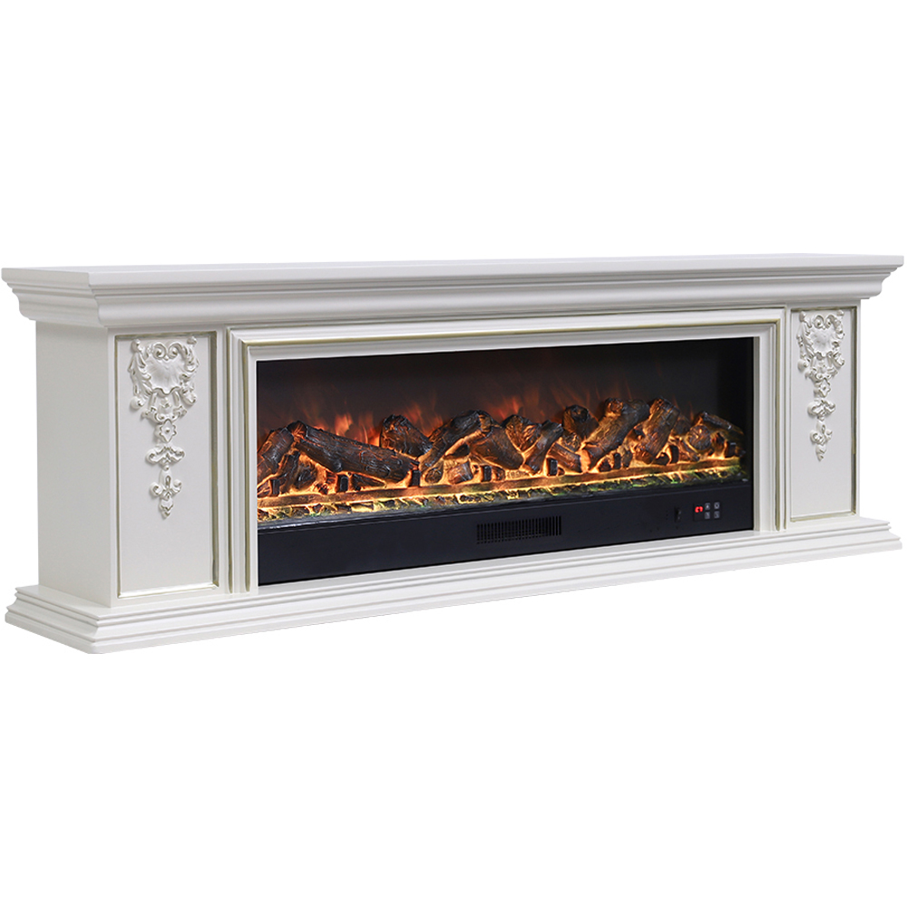 Living and Home 7 Flame Colour White Electric Fireplace TV Stand with Remote Control 63 inch Image 1