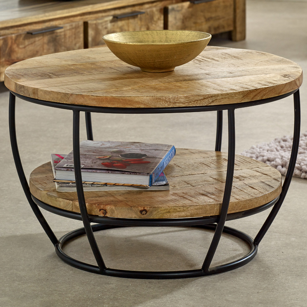 Brooklyn Surrey Single Shelf Solid Wood and Metal Coffee Table Image 1