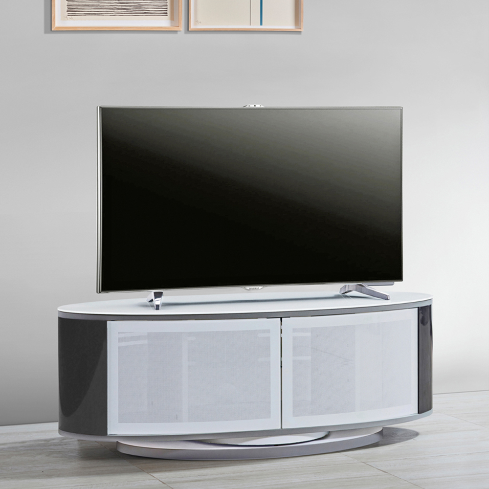 MDA Designs Luna 2 Door White and Black TV Unit Image 6