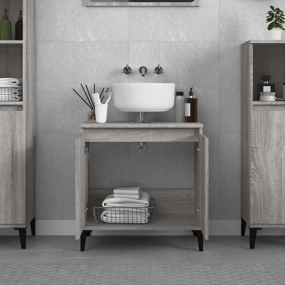 vidaXL 2 Door Wood Sonoma Oak Washbasin Cabinet Image 8