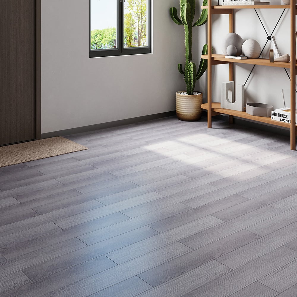 Living and Home Pale Grey Rustic Wood Grain Rectangle PVC Flooring Self Adhesive 36 Pack Image 7