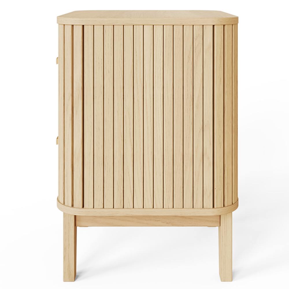 GFW Axel 2 Drawer Oak Chevron Pattern Bedside Table Image 5