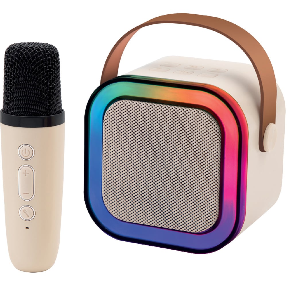 Global Gizmos White Mini Wireless Karaoke Machine with Lights Image 1