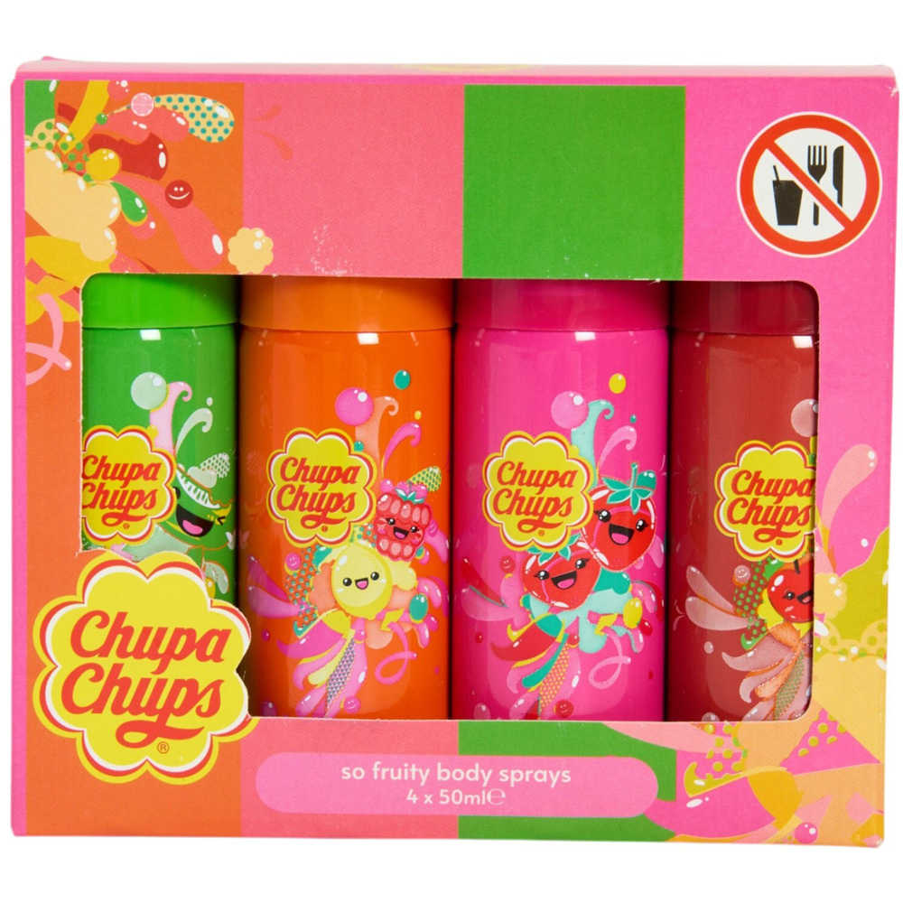 Pack of 4 Chupa Chups So Fruity Body Sprays Image 1