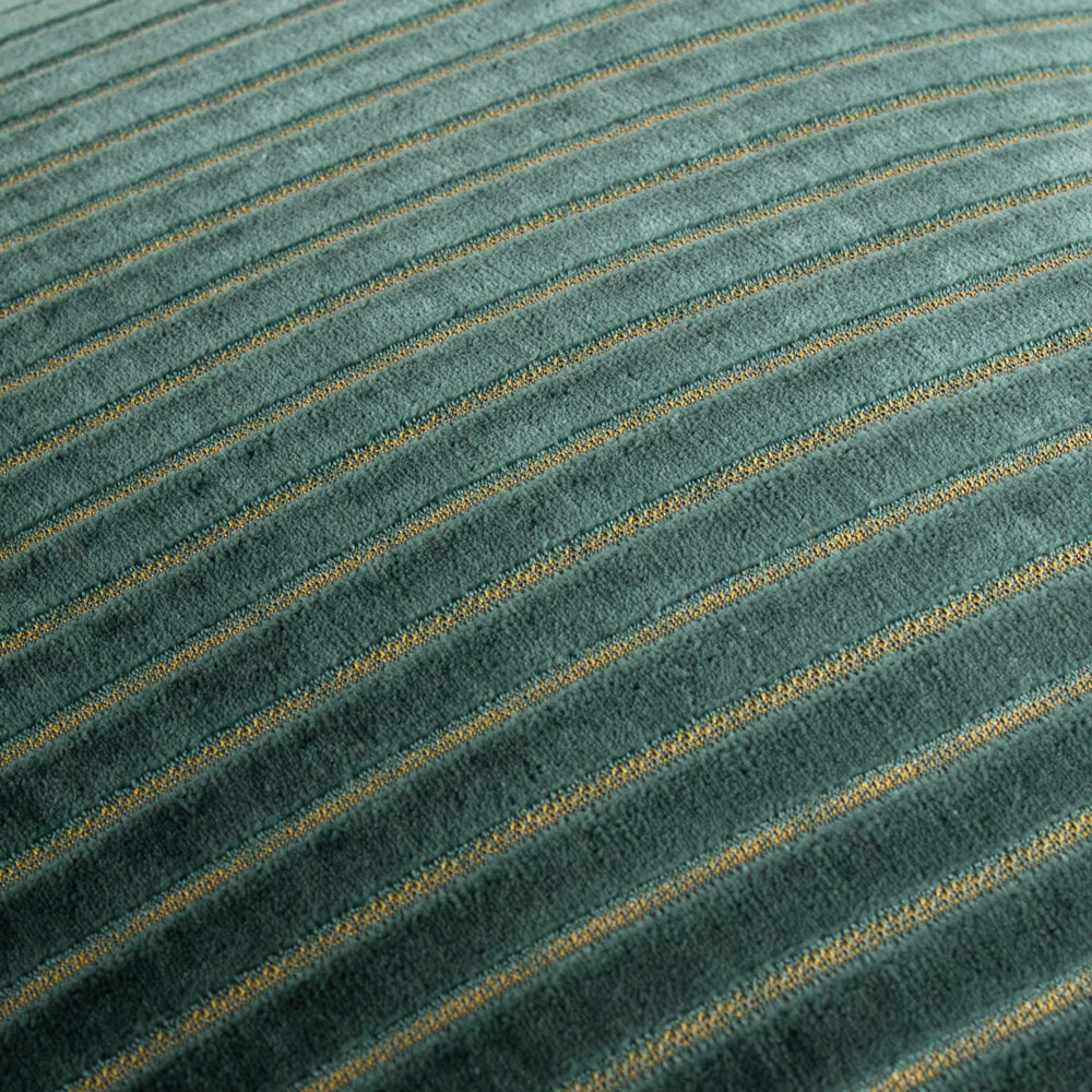 Paoletti Christmas Savoy Teal Stripe Velvet Reversible Cushion 50 x 50cm Image 4