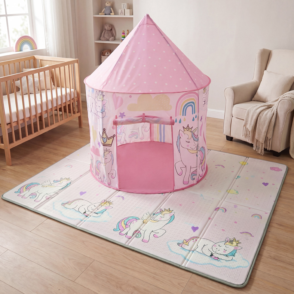 Liberty House Toys Kids Unicorn Play Tent and Play Mat Set Image 2