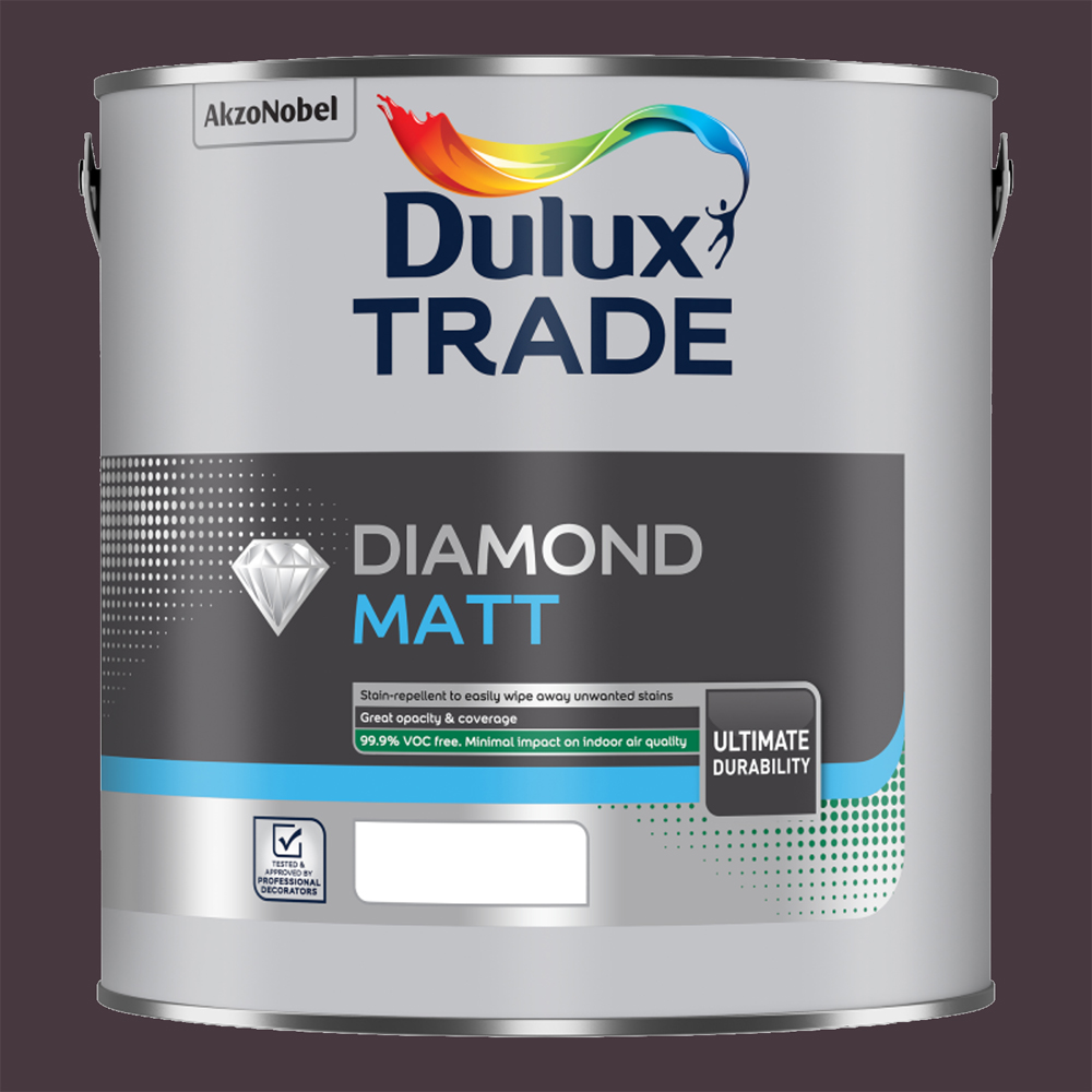 Dulux Trade Decadent Damson Walls and Ceilings Diamond Matt Paint 2.5L Image 2