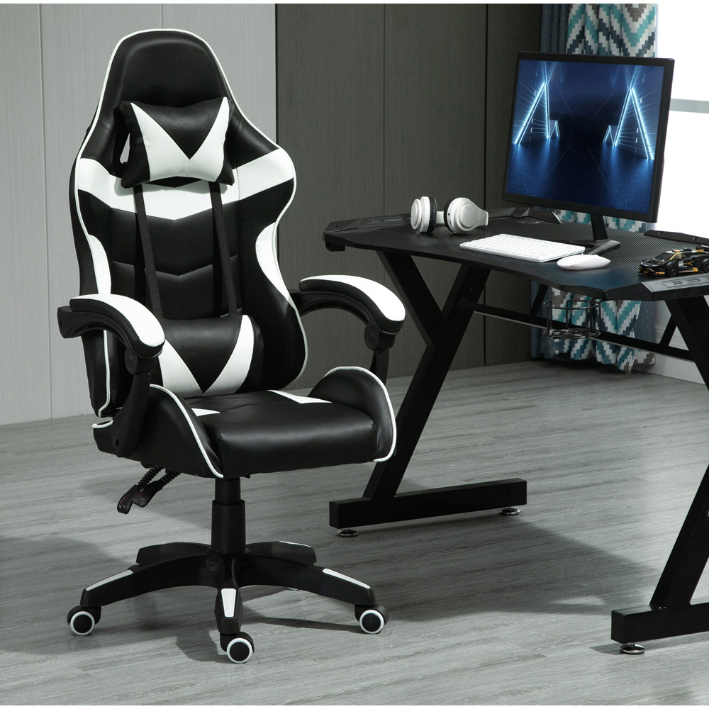 White Tilt and Swivel Computer Chair Image 7