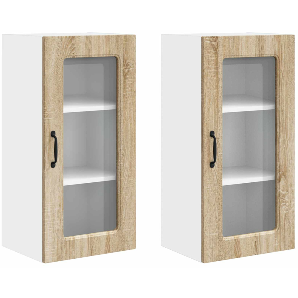 vidaXL Kalmar Single Door Sonoma Oak Wall Kitchen Cabinet 2 Pack Image 8