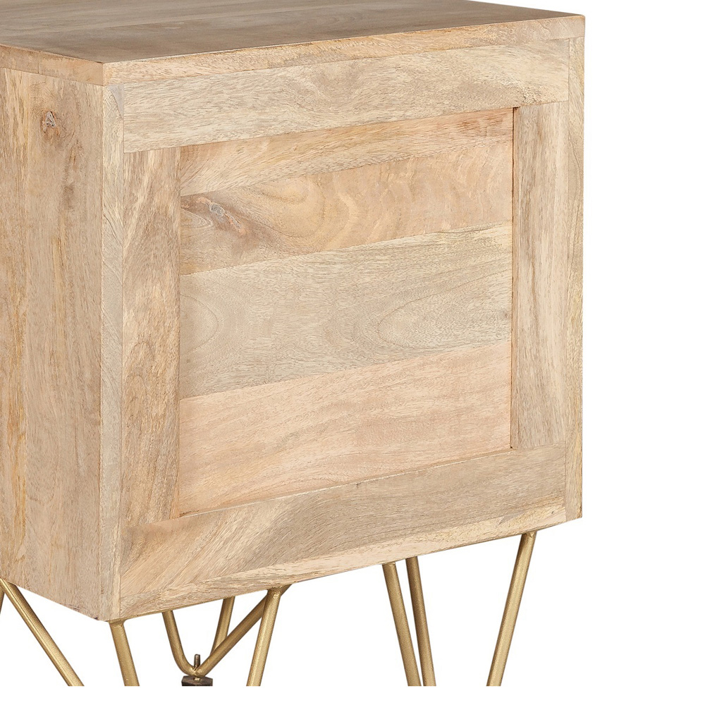 Brooklyn Huyen 2 Drawer Light Gold Side Table Image 6