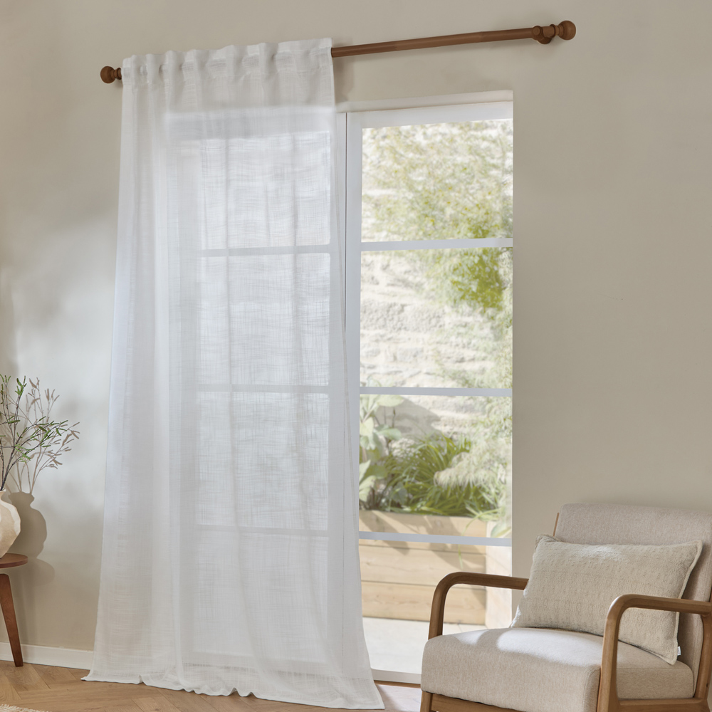 Yard Cirrus Snow Woven Sheer Curtain Panel 140 x 250cm Image 1