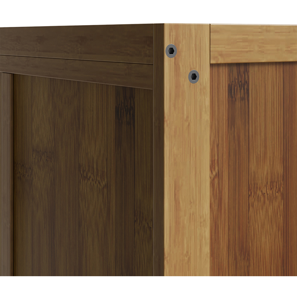 Living and Home 3 Drawer Single Shelf Tawny Bedside Table Image 6