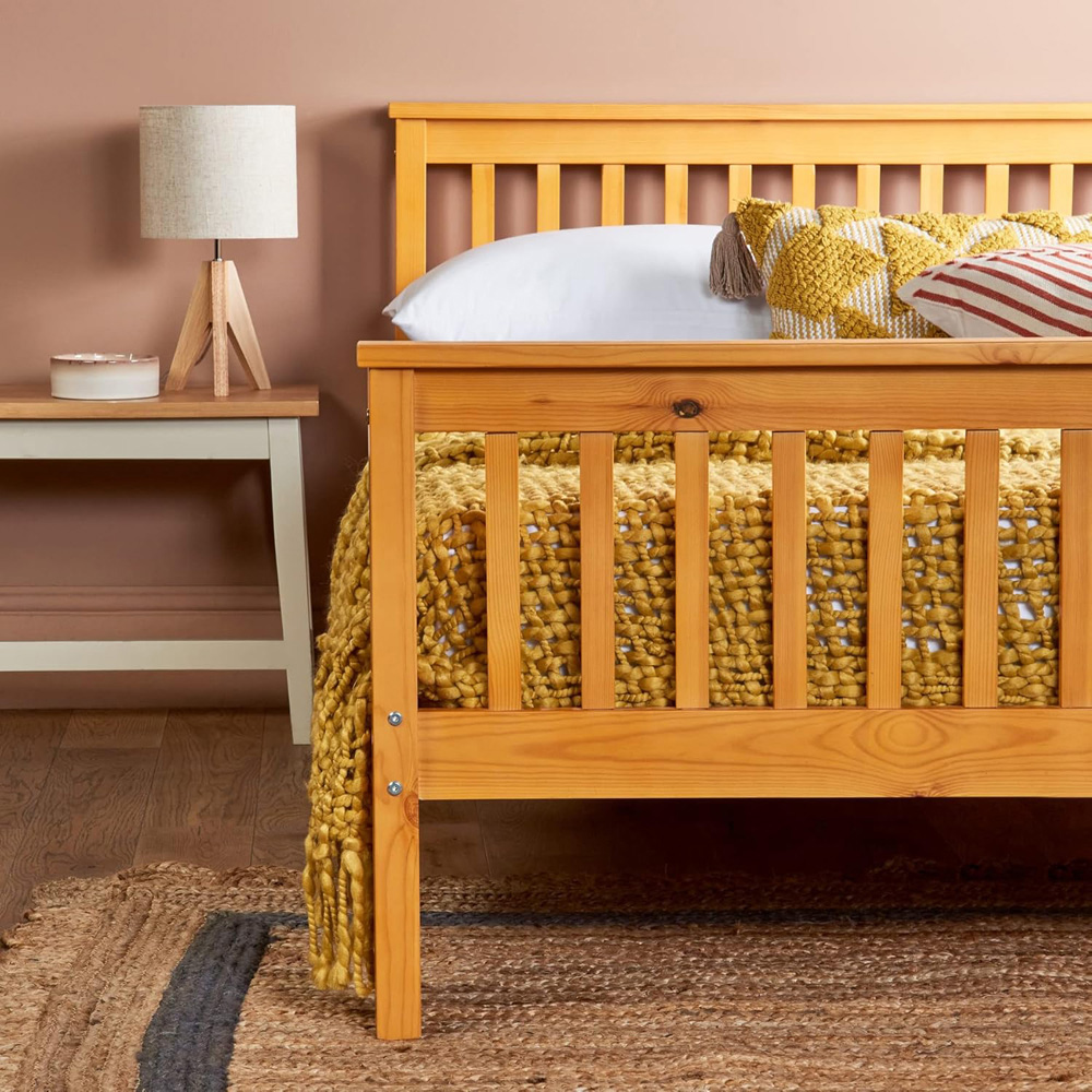 Home Treats Double Wooden Bed Frame with Mattress Image 5