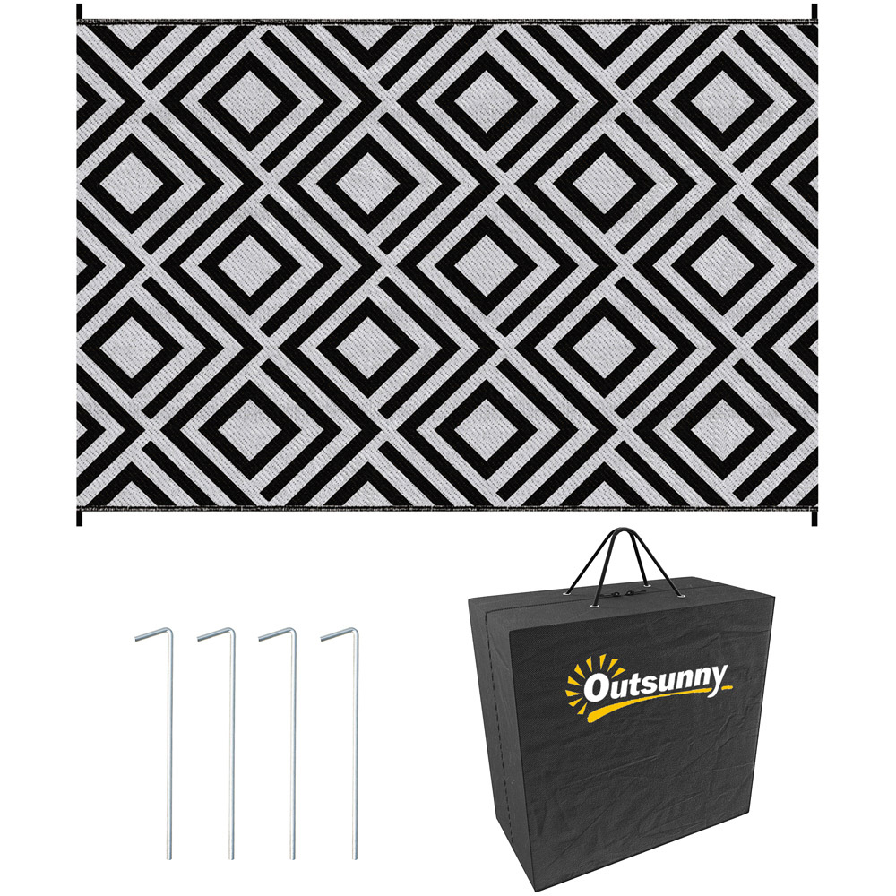 Outsunny Black Reversible Outdoor Mat 274 x 182cm Image 1
