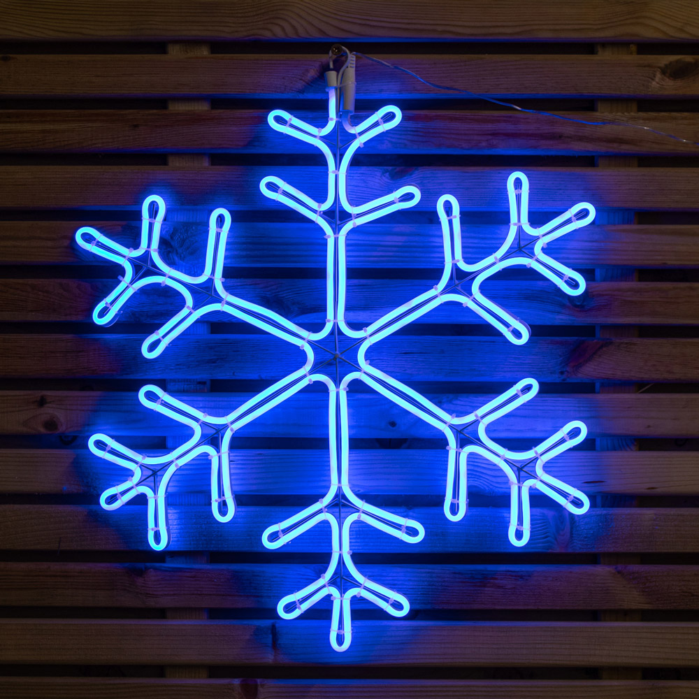 Samuel Alexander Blue and Cool White LED Neon Flex Christmas Snowflake 59cm Image 3
