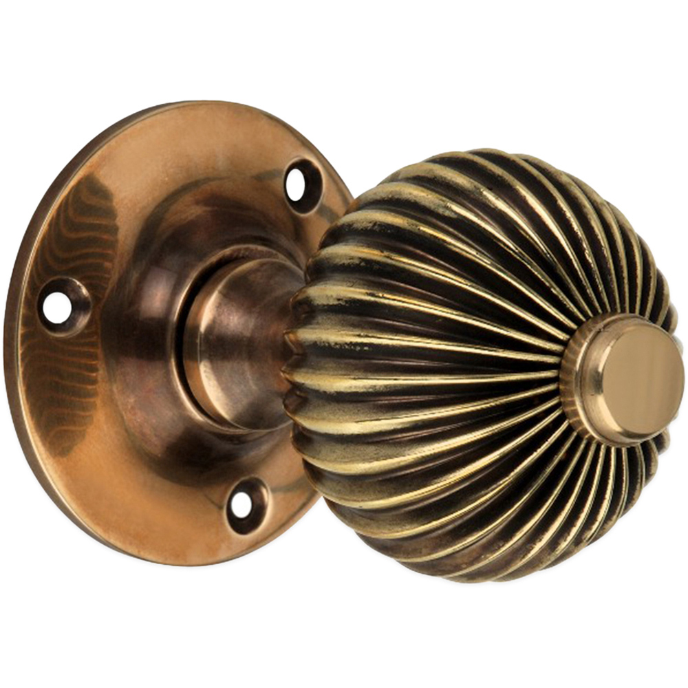 Spira Brass Aged Brass Regency Mortice Door Knob 2 Pack Image 3
