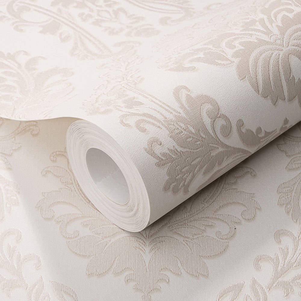 Erismann Decadent Damask Textured Natural Vinyl Wallpaper Image 2