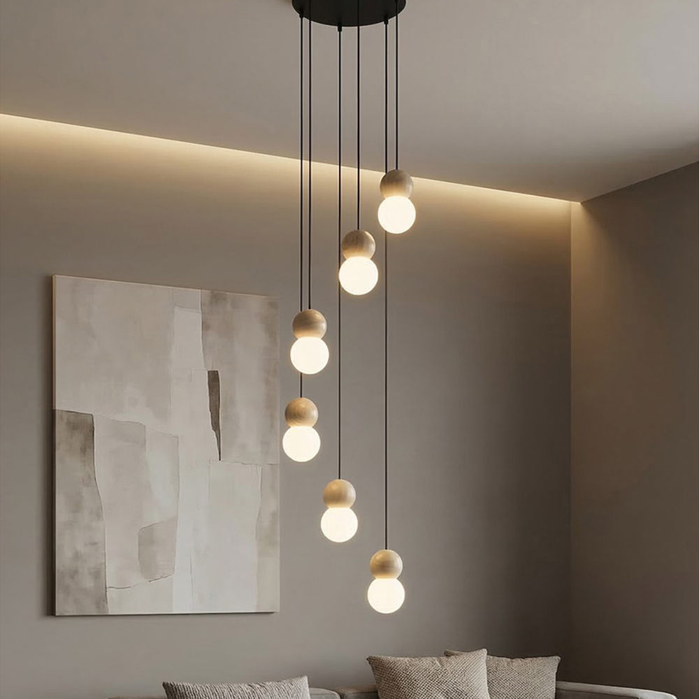 Emibig Loop 6 Light Ring-Shaped Shade Black G9 Ceiling Pendant Light Image 3