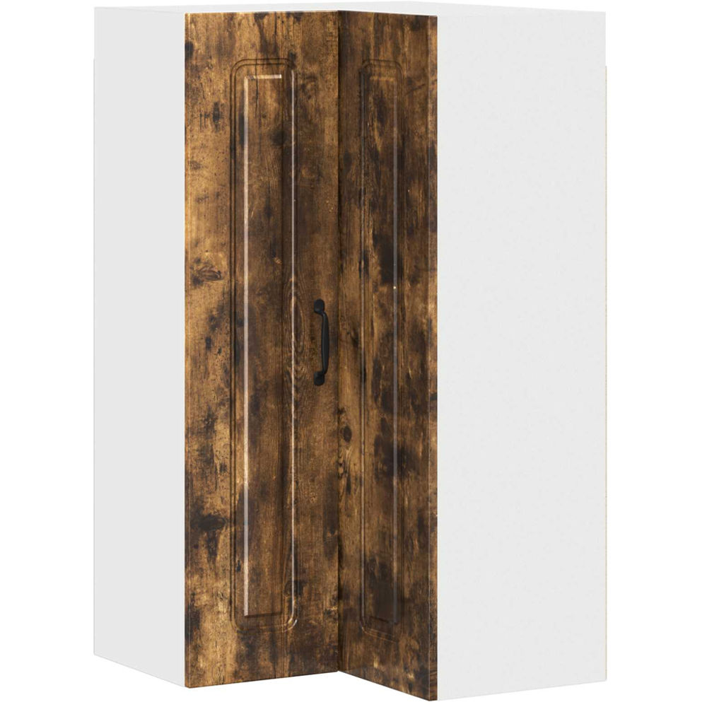 vidaXL 2 Door Smoked Oak Kitchen Wall Corner Cabinet Image 2