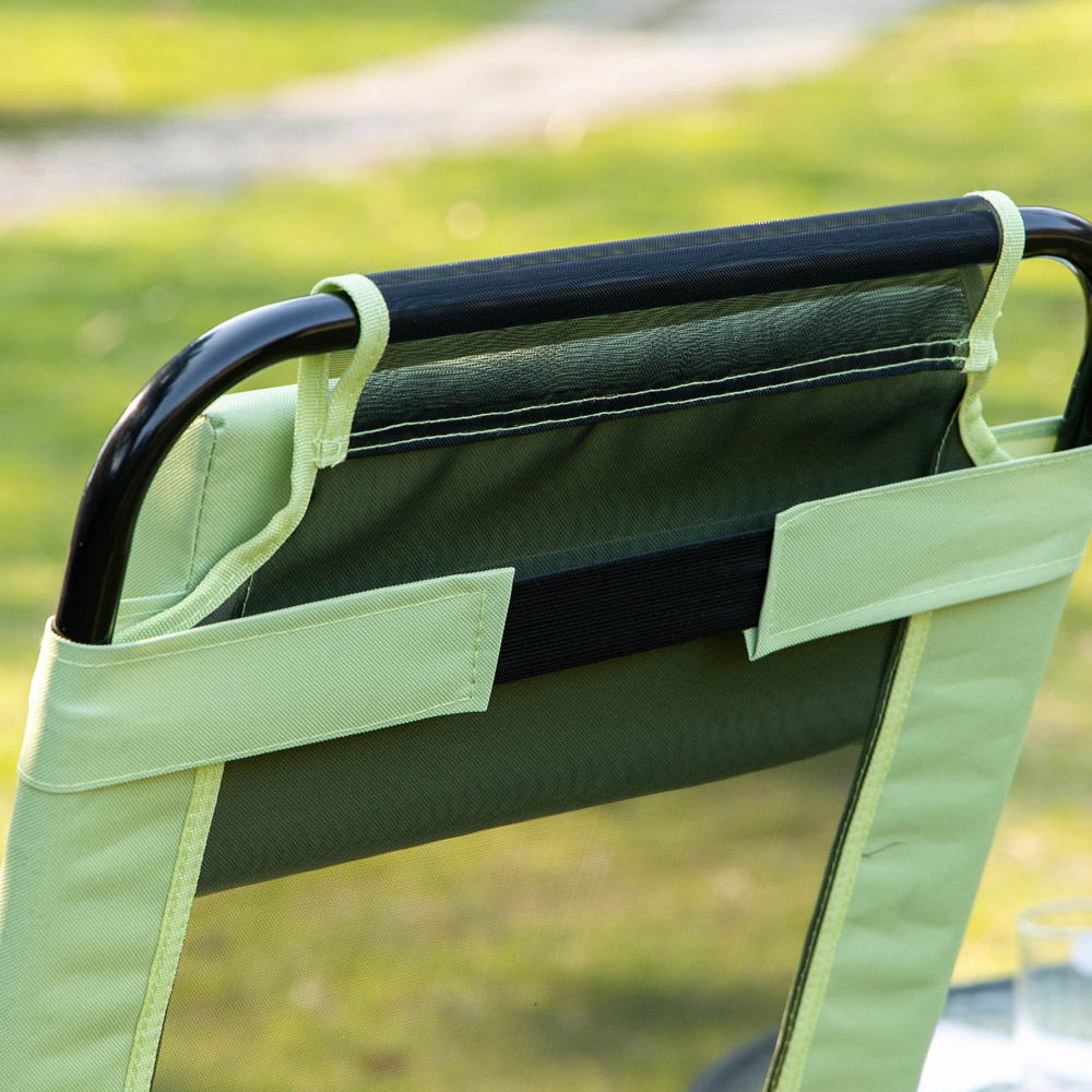 Outsunny Set of 2 Green Folding Recliner Camping Chair Image 5