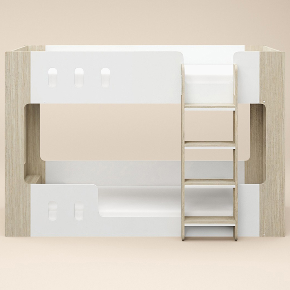 Flair Willow White and Oak Low Bunk Bed Image 3