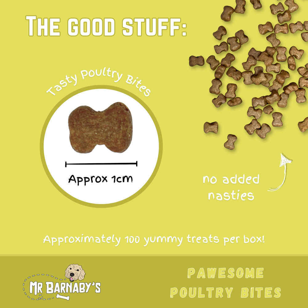 Mr Barnaby's Pawsome Poultry Bites Grain-Free Hypoallergenic Dog Treats 100g 2 Pack Image 2