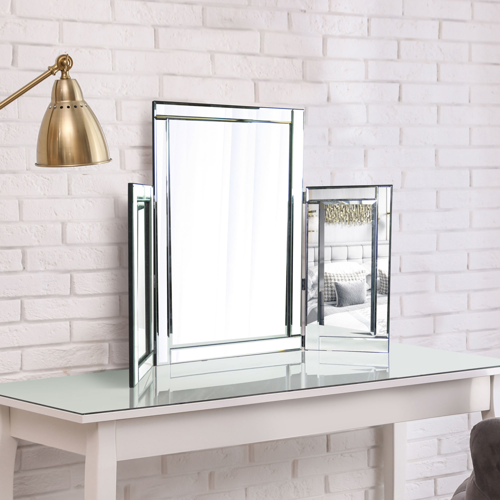 MirrorOutlet The Moreton Tri Fold Bevelled Dressing Table Mirror 76 x 54cm Image 6
